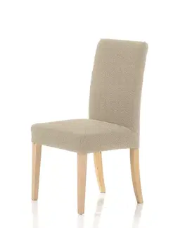 Stoličky Forbyt, Poťah elastický na celú stoličku, komplet 2 ks Petra, béžová