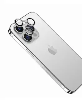 Ochranné fólie pre mobilné telefóny FIXED ochranné sklá šošoviek fotoaparátov pre Apple iPhone 15 Pro, 15 Pro Max, sivá FIXGC2-1202-GR