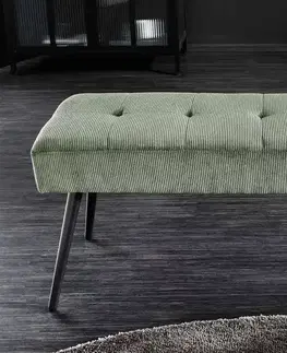 Lavice do jedálne LuxD Dizajnová lavica Bailey 100 cm zelený menčester