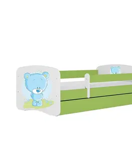 Jednolôžkové postele Detská Posteľ. Babydreams+Sz+M Zelená 80x180 Medveď Mod