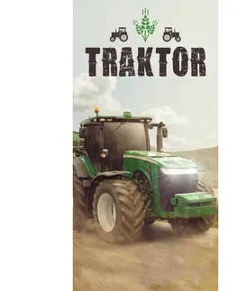 Uteráky Jerry Fabrics Osuška Traktor green, 70 x 140 cm