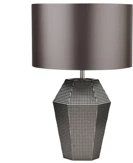 Stolové lampy Searchlight Stolná lampa Polygon so skleneným podstavcom