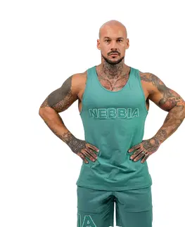 Pánske nátelníky Fitness tielko Nebbia Strength 714 Green - XL