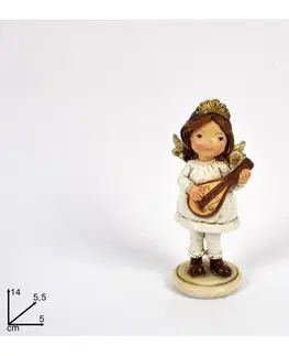 Sošky, figurky - anjeli MAKRO - Anjel muzikant 14cm rôzne druhy