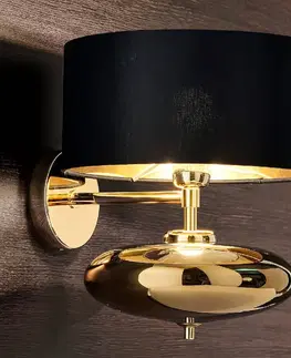 Nástenné svietidlá Ailati Čierna a zlatá - Zobraziť textilné nástenné svietidlo Ellisse