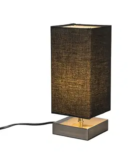 Stolove lampy Moderná stolná lampa čierna s oceľou - Milo