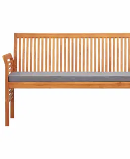 Záhradné lavice Záhradná lavica 150cm akáciové drevo Dekorhome Krémová