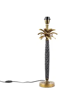 Stolove lampy Stolná lampa Art Deco bronzová s čiernou bez tienidla - Areka