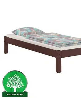 Drevené postele Postel Dora 100x200 borovica morená orech