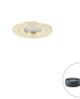 Zapustene svietidla Inteligentné vstavané bodové svietidlo zlaté okrúhle IP44 vrátane WiFi GU10 - Xena