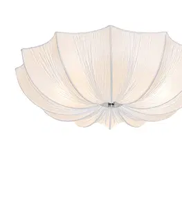 Stropne svietidla Dizajnové stropné svietidlo biele hodváb 52 cm 3-svetlo - Plu