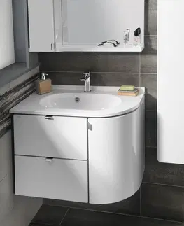 Kúpeľňa SAPHO - PULSE umývadlová skrinka 75x52x45 cm, ľavá, biela/antracit PU075-3034