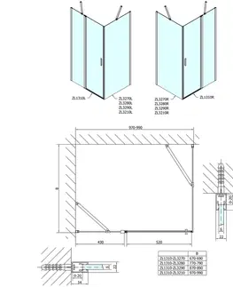 Sprchové dvere POLYSAN - ZOOM obdĺžniková sprchová zástena 1000x800 L/P varianta ZL1310ZL3280