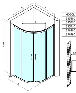Sprchové dvere GELCO - SIGMA SIMPLY štvrťkruhová sprchová zástena 800x800, R550, číre sklo GS5580