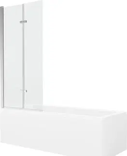 Sprchové dvere MEXEN/S - Cubik obdĺžniková vaňa 170 x 70 cm s panelom + vaňová zástena 80 cm, transparent, chróm 550317070X9208020100