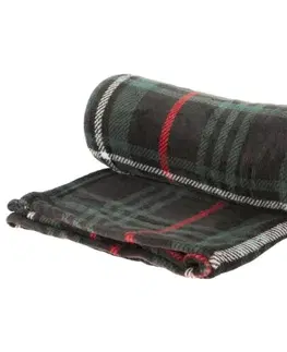 Prikrývky na spanie Fleecová deka Kocka čierna, 130 x 150 cm
