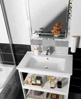 Kúpeľňový nábytok AQUALINE - ETIDE policová umyvadlová skříňka 71,5x86x44 cm, matná biela ET720
