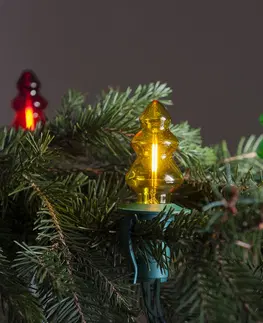Vianočné dekorácie Svetelná reťaz Stromček farebný, 12 žiaroviek Filament, základná