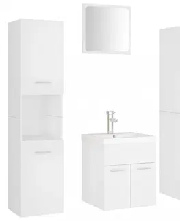 Kúpeľňové zostavy Kúpeľňová zostava 4 ks DTD Dekorhome Dub sonoma / biela