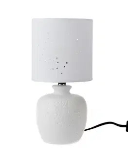 Stolové lampy Keramická stolná lampa Galaxy, biela, 13 x 26,5 x 13 cm