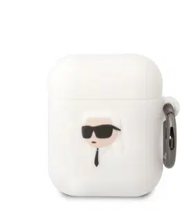 Slúchadlá Karl Lagerfeld 3D Logo NFT Karl Head silikónový obal pre Apple AirPods 12, biely 57983112288