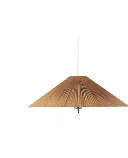 Závesné svietidlá GUBI Závesné svietidlo GUBI 1972, mosadz, bambusové tienidlo, Ø 93 cm
