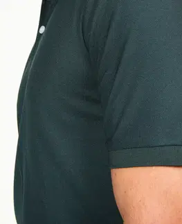 dresy Pánska golfová polokošeľa s krátkym rukávom WW500 tmavozelená