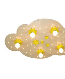 Stropné svietidlá Elobra Stropné svietidlo Hviezdny oblak prírodný buk 75cm