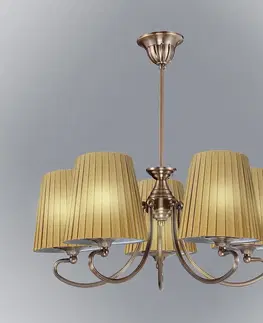 Moderné lampy do obývačky Mozart Závesné svietidlo 5x60w E27 Patyna Meď