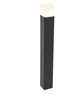 Vonkajsie osvetlenie Vonkajší stĺpik čierne opálové sklo 70 cm brúsený kolík a káblová objímka - Dánsko