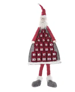 Vianočné dekorácie Závesný adventný kalendár Santa, 110 cm