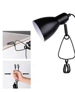 Stolové lampy s klipom Näve Upínacia lampa Mara nastaviteľná kábel čierna