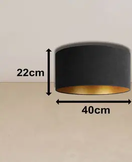 Stropné svietidlá Duolla Stropné svietidlo Golden Roller Ø40cm čierna/zlatá