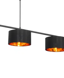 Zavesne lampy Moderné závesné svietidlo čierne so zlatou 125 cm 3-svetlo - VT 3