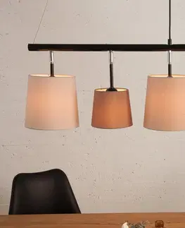 Osvetlenie Závesná lampa LANSING Dekorhome Biela / hnedá