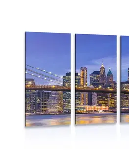 Obrazy mestá 5-dielny obraz očarujúci most v Brooklyne