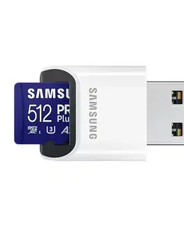 Pamäťové karty Samsung PRO Plus Micro SDXC 512 GB, USB adaptér