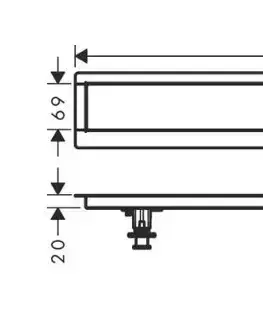 Sprchovacie kúty HANSGROHE - uBox universal Inštalačná súprava lineárneho sprchového žľabu 900, nerezová 56013180