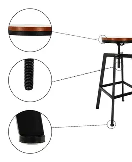 Barové stoličky Barová stolička, čierna/dub, DINEA