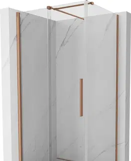 Sprchovacie kúty MEXEN/S - Velár sprchovací kút 100 x 90, transparent, kartáčovaná meď 871-100-090-01-65