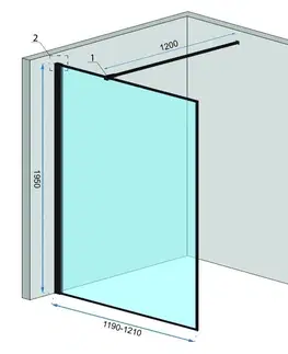 Sprchové dvere REA - Sprchová zástena Bler L/P 120 čierna REA-K7631