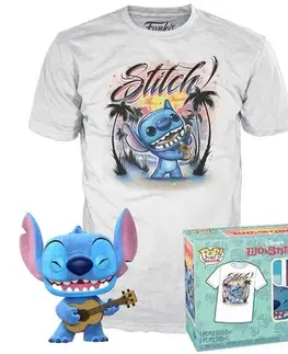 Zberateľské figúrky Pop! & Tričko: Lilo and Stitch Ukelele Stitch (Flocked) Special Edition veľkosť M