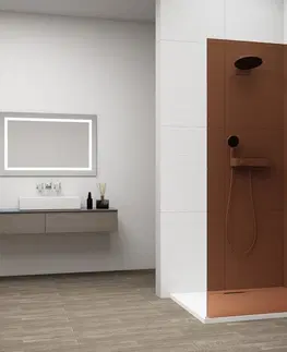 Sprchové dvere POLYSAN - ESCA WHITE MATT jednodielna sprchová zástena na inštaláciu k stene, sklo Marron, 900  ES1590-03