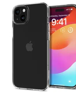 Puzdrá na mobilné telefóny Zadný kryt Zadný kryt Spigen Liquid Crystal Glitter pre Apple iPhone 15 Plus, transparentná ACS06647