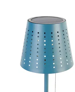 Stolove lampy Vonkajšia stolná lampa modrá vrátane LED 3-stupňovej stmievateľnej nabíjateľnej a solárnej - Ferre