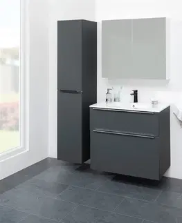 Kúpeľňový nábytok MEREO - Mailo, kúpeľňová skrinka 81 cm, biela, chróm madlo CN511S