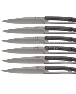 Outdoorové nože Sada 6 steakových nožov Deejo 2YP001 čierny ABS