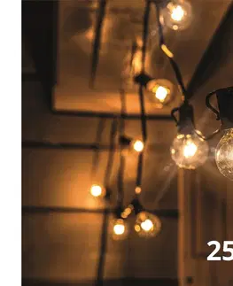 Vianočné dekorácie Brilagi Brilagi - LED Vonkajšia dekoratívna reťaz GIRLANDA 25xE12 20m IP44 teplá biela 