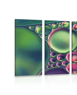 Abstraktné obrazy 5-dielny obraz kvapky oleja v abstraktnom prevedení