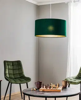 Závesné svietidlá Maco Design Závesné svetlo Salina, zelená/zlatá, Ø 40 cm